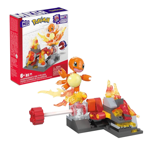 Mega Pokémon Building Toys Set Charmander’s Fire-Type Spin with 81 Pieces