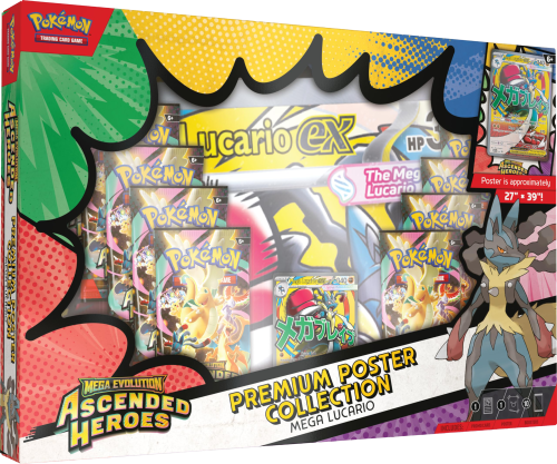 Pokémon Trading Card Game Mega Evolution Ascended Heroes Premium Poster Collection Mega Lucario (Em Inglês)